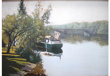 西房浩二　川辺のボート