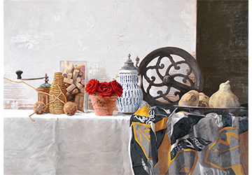 西房浩二　赤いバラの静物