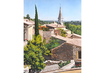 西房浩二　糸杉と教会