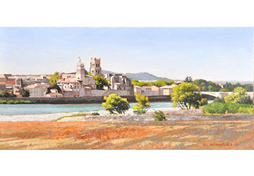 西房浩二　川沿いの街