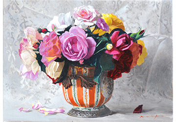 西房浩二　庭の薔薇