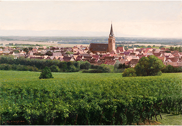 西房浩二　丘からの風景Bergheim